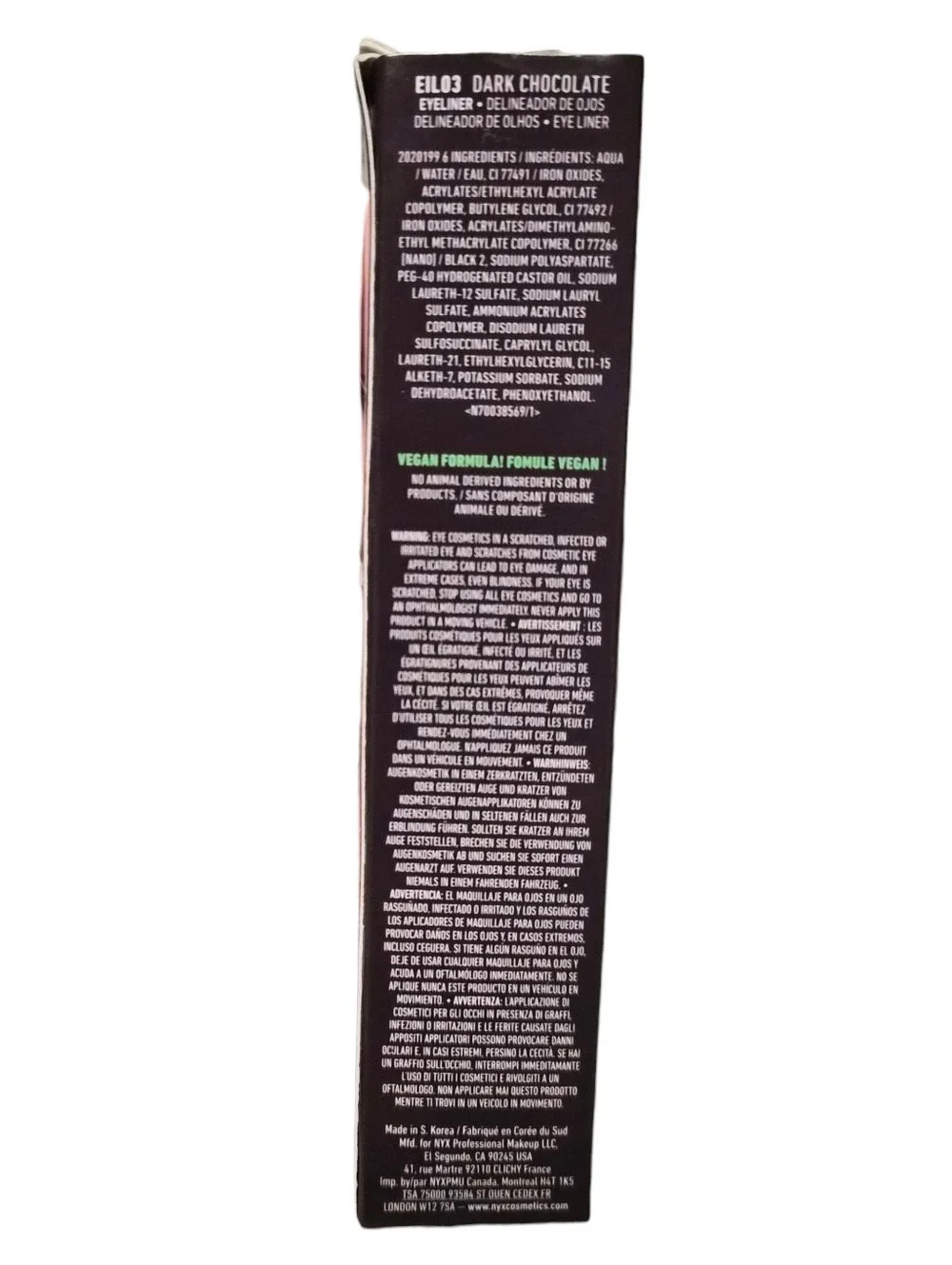 NYX Epic Ink Liner Waterproof Eyeliner Dark Chocolate Brown EIL03 1mL
